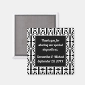 Aimant Appréciation moderne du Merci Mariage noir blanc (Recto/Verso)