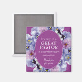 Aimant APPRÉCIATION PASTEUR SERVANT Merci Floral (Recto/Verso)