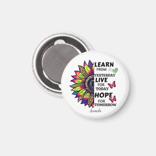 Aimant Apprendre Moderne À Partir Des Citations Hier Nom  (Recto/Verso)