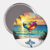 Aimant Après-midi décontracté à Aruba (Recto/Verso)