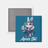 Aimant Apres Ski Hat Party Design Ski Bunny Skier Outfit  (Recto/Verso)