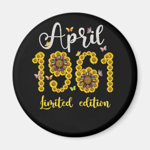 Aimant April 1961 61 Year Old Sunflower 61th Birthday
