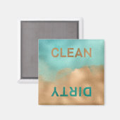 Aimant Aqua Blue Copper Phuile propre Lave-vaisselle sale (Recto/Verso)