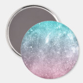 Aimant Aqua blue Pink ombre mer galaxie abstraite (Recto/Verso)
