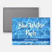 Aimant Aqua Blue Swimming Pool Cleaning Service (Recto/Verso)