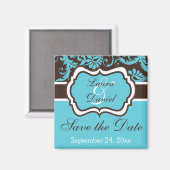 Aimant Aqua, Brown, Damas blanc Enregistrer l'aimant de l (Recto/Verso)