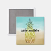 Aimant Aqua or aquarelle tropicale ombre ananas (Recto/Verso)