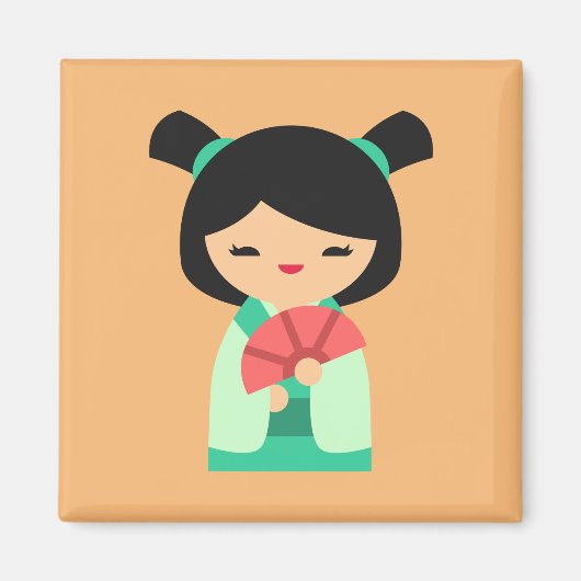 Aimant Aqua peach Kokeshi (Devant)