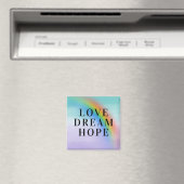 Aimant Aqua Purple Rainbow Inspirational Love Dream Hope (In Situ (Lave-vaisselle))