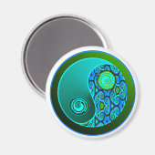 Aimant Aqua Swirls Yin Yang (Recto/Verso)