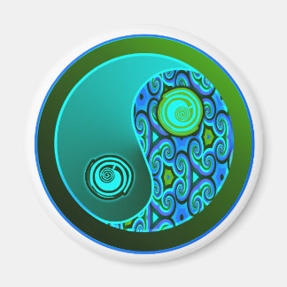 Aimant Aqua Swirls Yin Yang