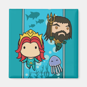 Aimant Aquaman Chibi Mera et graphique sous-marin