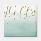 Aimant Aquarelle à menthe or Confetti (Devant)