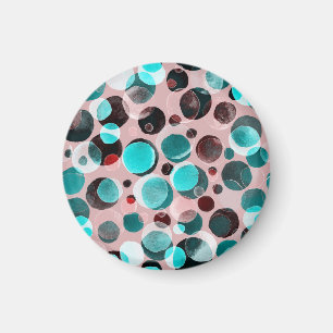 Aimant Aquarelle à pois, motif abstrait.