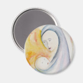 Aimant Aquarelle Abstraite Madonna et Enfant (Recto/Verso)