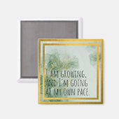 Aimant Aquarelle Affirmation Positive Vert/Or (Recto/Verso)