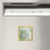 Aimant Aquarelle Affirmation Positive Vert/Or (In Situ (Lave-vaisselle))