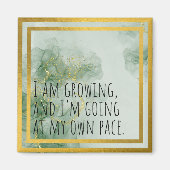 Aimant Aquarelle Affirmation Positive Vert/Or (Devant)