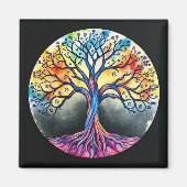 Aimant Aquarelle Arbre de vie (Devant)