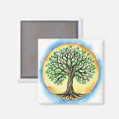 Aimant Aquarelle Arbre de vie (Recto/Verso)