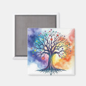 Aimant Aquarelle Arbre de vie (Recto/Verso)