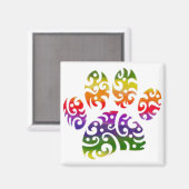Aimant Aquarelle arc-en-ciel Tribal Chien Paw Tattoo Impr (Recto/Verso)