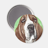 Aimant Aquarelle Basset (Recto/Verso)