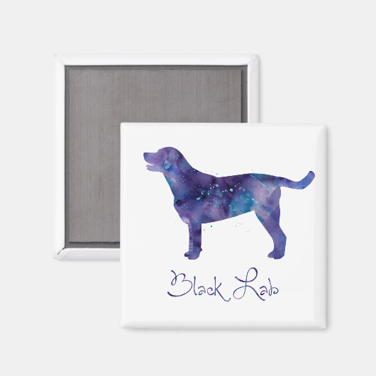 Aimant Aquarelle Black Lab (Recto/Verso)