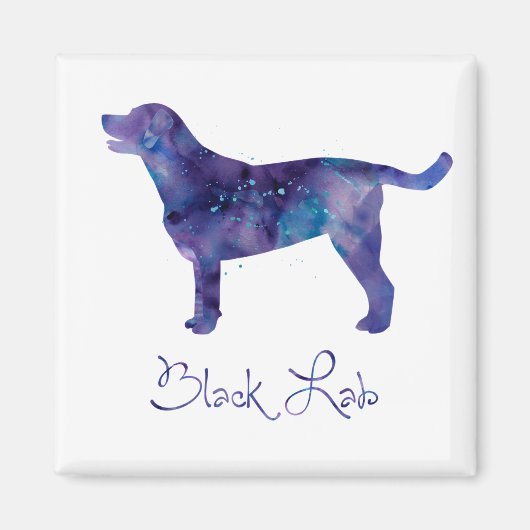 Aimant Aquarelle Black Lab (Devant)