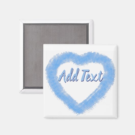 Aimant Aquarelle bleue Forme de coeur (Recto/Verso)