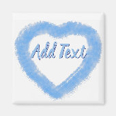 Aimant Aquarelle bleue Forme de coeur (Devant)