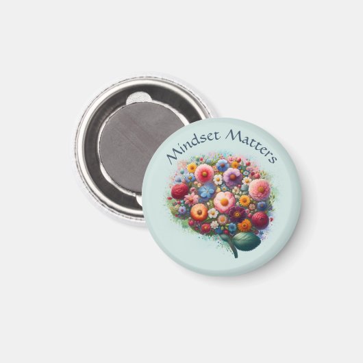 Aimant Aquarelle Boho Floral Positif Citation (Recto/Verso)