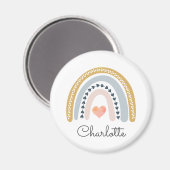 Aimant Aquarelle Boho personnalisée Arc-en-ciel (Recto/Verso)