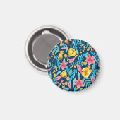 Aimant Aquarelle botanique : fleurs, ornement feuille. (Recto/Verso)