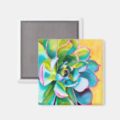 Aimant Aquarelle botanique succulent (Recto/Verso)