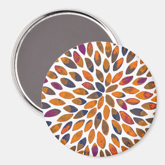 Aimant Aquarelle brosse traits - effet rouillé (Recto/Verso)