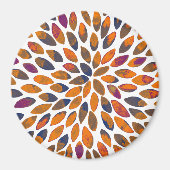 Aimant Aquarelle brosse traits - effet rouillé (Devant)