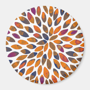 Aimant Aquarelle brosse traits - effet rouillé