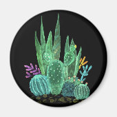 Aimant Aquarelle, cactus (Devant)