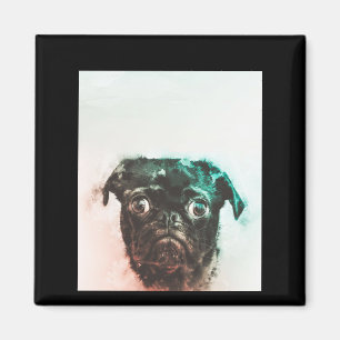 Aimant Aquarelle carlin Aquarelle d'art de chien de Car