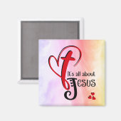 Aimant Aquarelle C'EST TOUT SUR JÉSUS Christian (Recto/Verso)