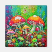 Aimant Aquarelle Champignons Abstraits (Devant)