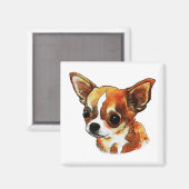Aimant Aquarelle Chihuahua (Recto/Verso)