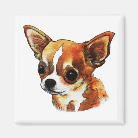 Aimant Aquarelle Chihuahua (Devant)
