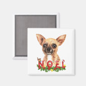 Aimant Aquarelle Chihuahua Noel Noël (Recto/Verso)