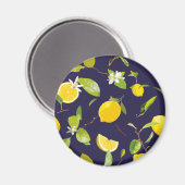 Aimant Aquarelle Citron et Feuilles 10 (Recto/Verso)