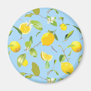 Aimant Aquarelle Citron et Feuilles 3