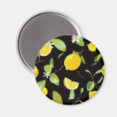 Aimant Aquarelle Citron et feuilles Aquarelle Citron et F (Recto/Verso)