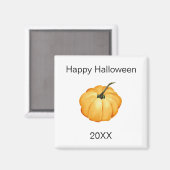 Aimant aquarelle citrouille orange Bonne année d'Hallowee (Recto/Verso)