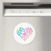 Aimant Aquarelle Coeur des États-Unis (In Situ (Lave-vaisselle))